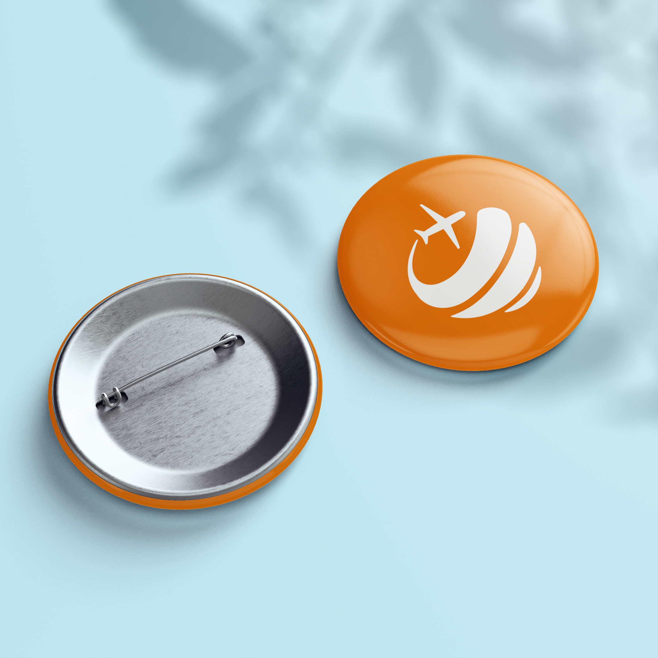  Button - Design Orange
